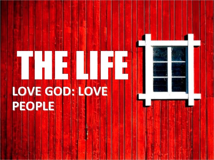 THE LIFE LOVE GOD: LOVE PEOPLE 