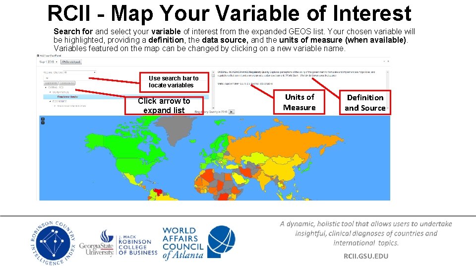 RCII - Map Your Variable of Interest Search for and select your variable of