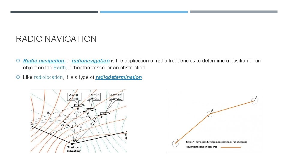 RADIO NAVIGATION Radio navigation or radionavigation is the application of radio frequencies to determine