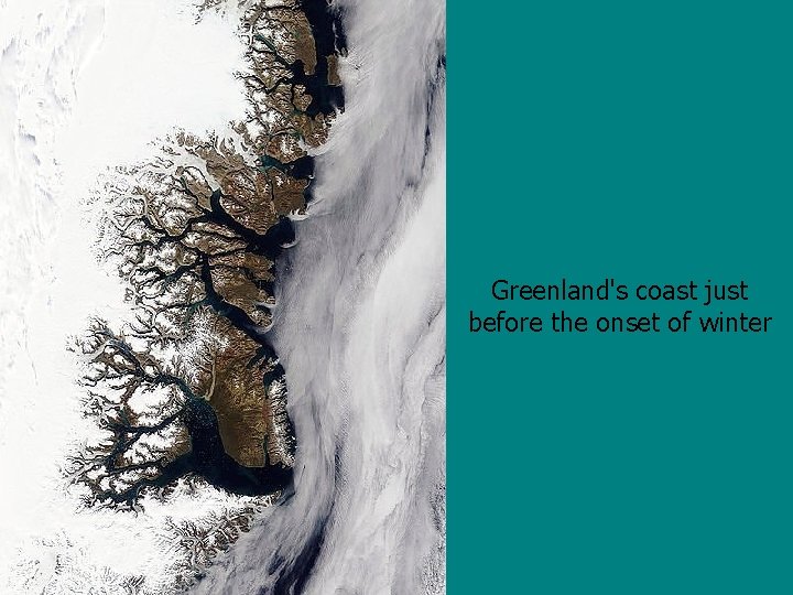 Greenland's coast just before the onset of winter 