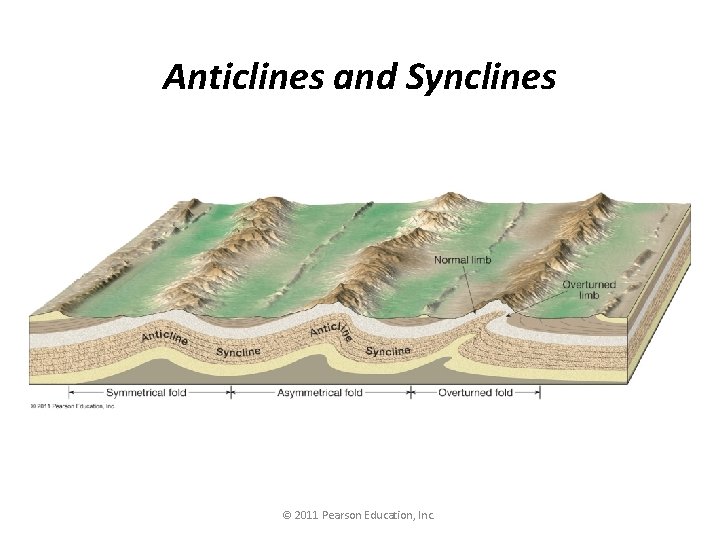 Anticlines and Synclines © 2011 Pearson Education, Inc. 