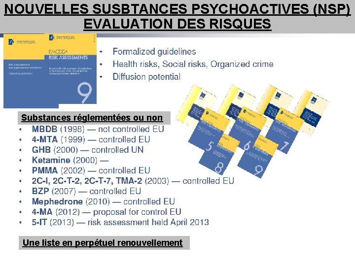 NOUVELLES SUSBTANCES PSYCHOACTIVES (NSP) EVALUATION DES RISQUES Substances réglementées ou non Une liste en