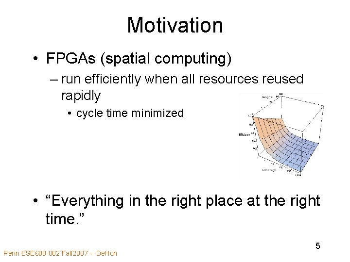Motivation • FPGAs (spatial computing) – run efficiently when all resources reused rapidly •