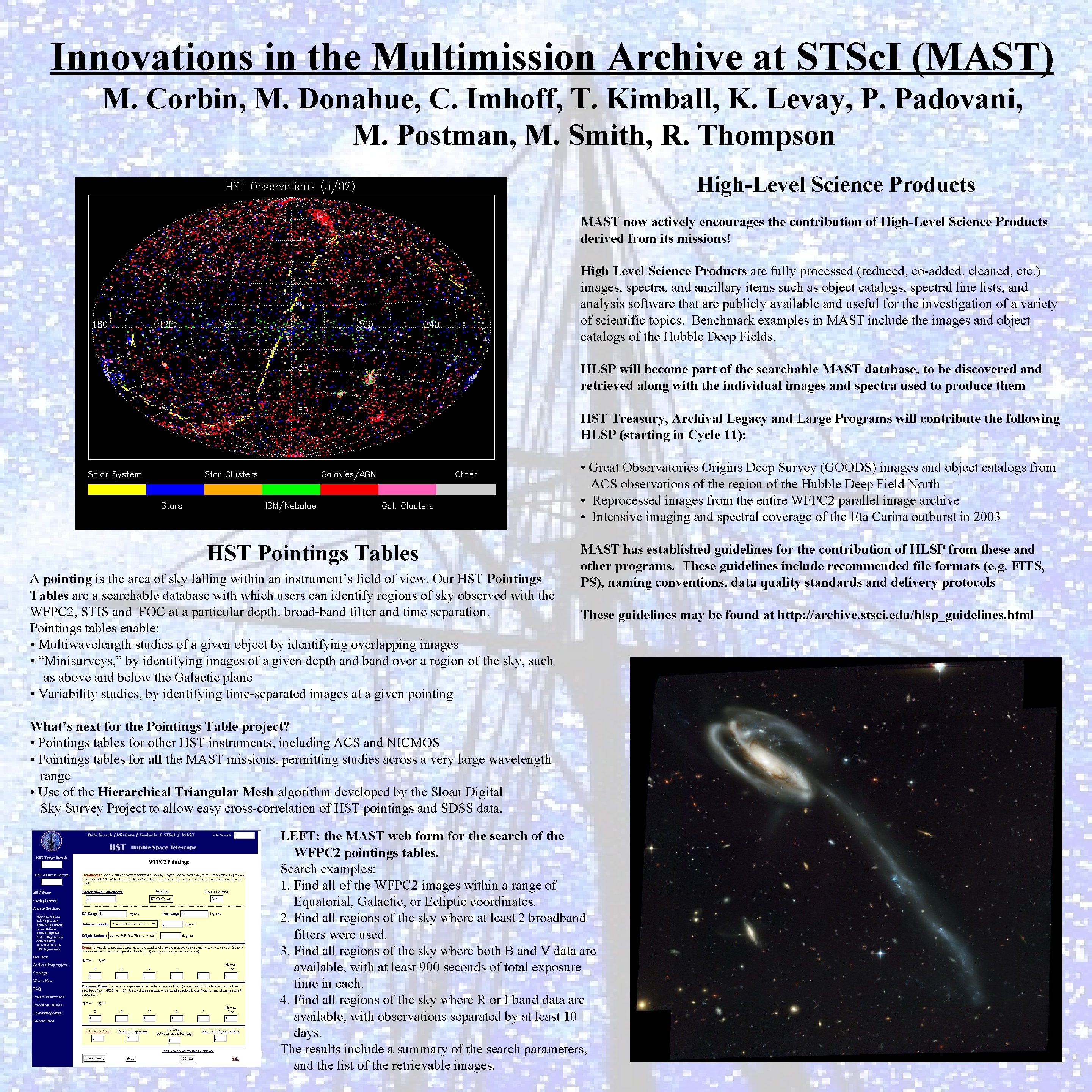 Innovations in the Multimission Archive at STSc. I (MAST) M. Corbin, M. Donahue, C.