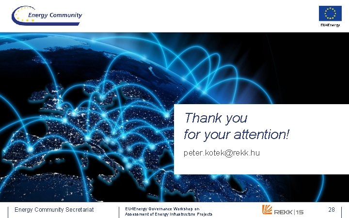 Thank you for your attention! peter. kotek@rekk. hu Energy Community Secretariat EU 4 Energy Thank you for your attention! peter. kotek@rekk. hu Energy Community Secretariat EU 4 Energy