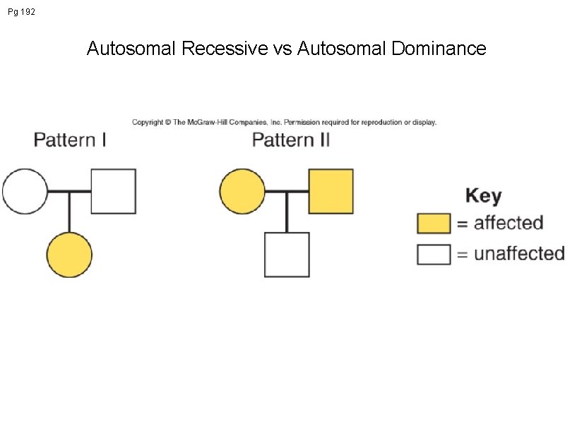 Pg 192 Autosomal Recessive vs Autosomal Dominance 