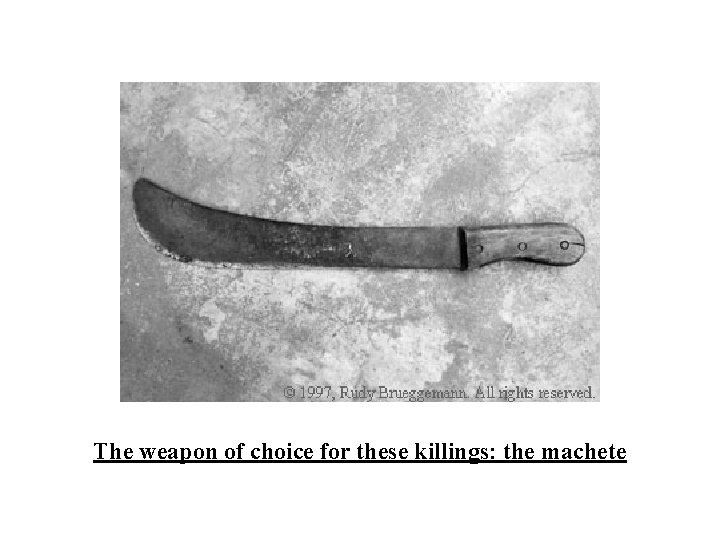 The weapon of choice for these killings: the machete 