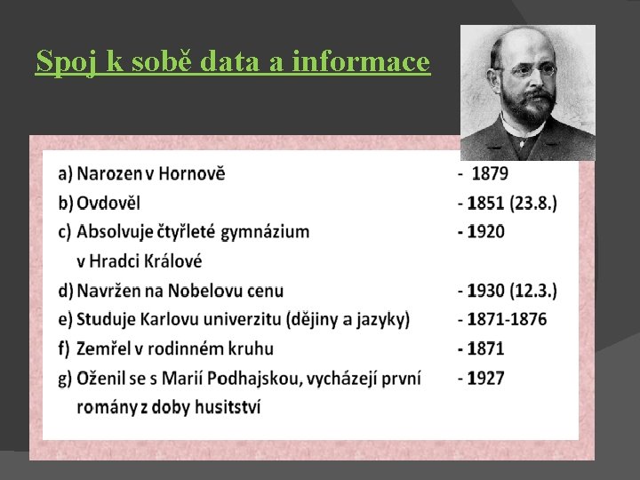 Spoj k sobě data a informace 