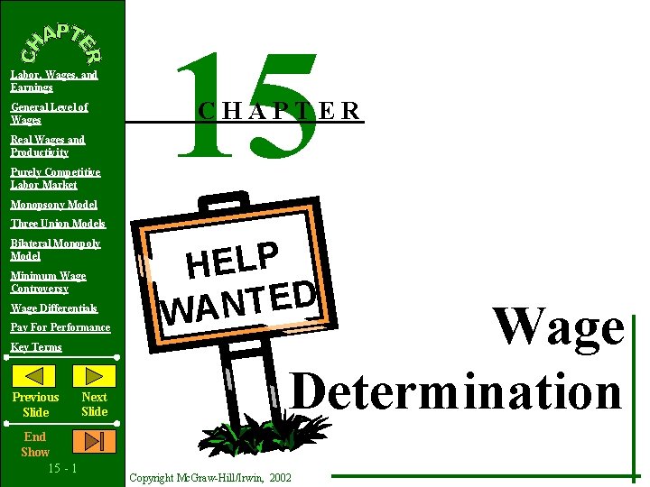 Labor, Wages, and Earnings General Level of Wages Real Wages and Productivity Purely Competitive