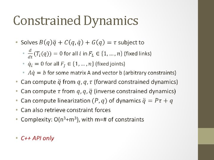 Constrained Dynamics • 