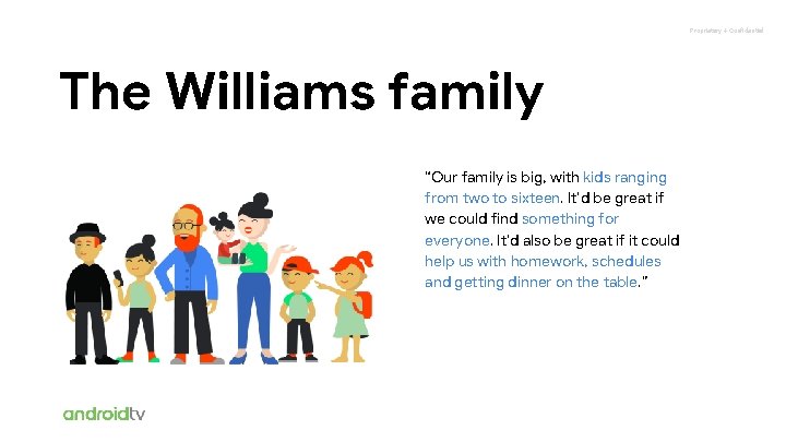 Proprietary + Confidential The Williams family “Our family is big, with kids ranging from