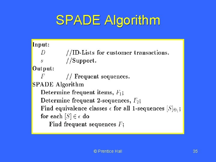 SPADE Algorithm © Prentice Hall 35 