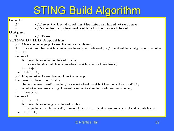 STING Build Algorithm © Prentice Hall 62 