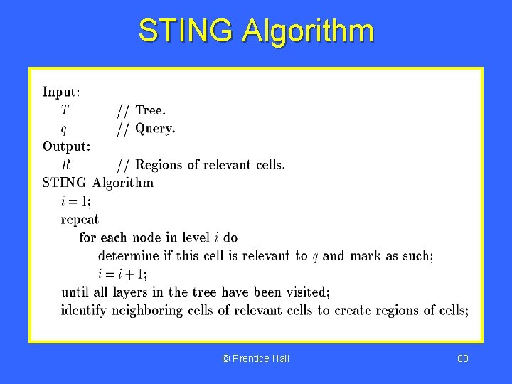 STING Algorithm © Prentice Hall 63 