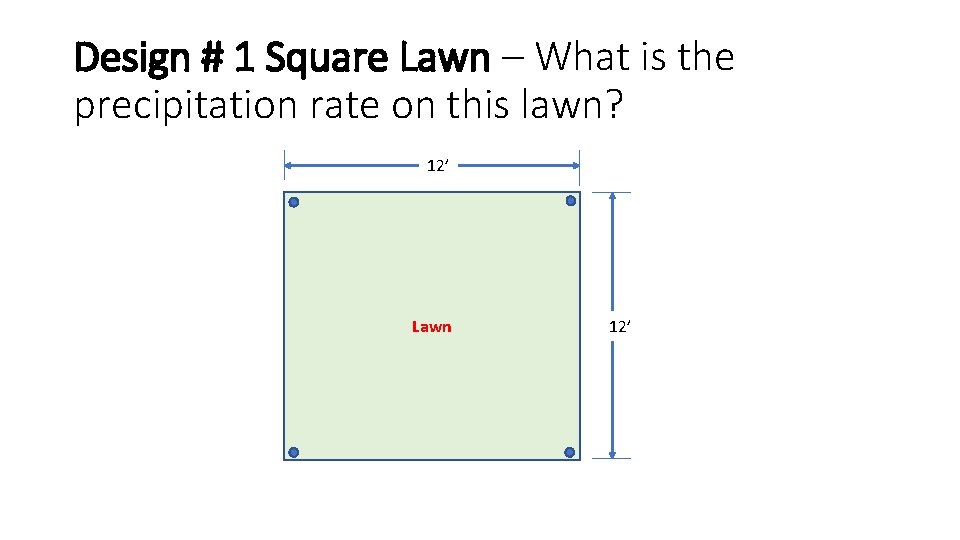 Design # 1 Square Lawn – What is the precipitation rate on this lawn?