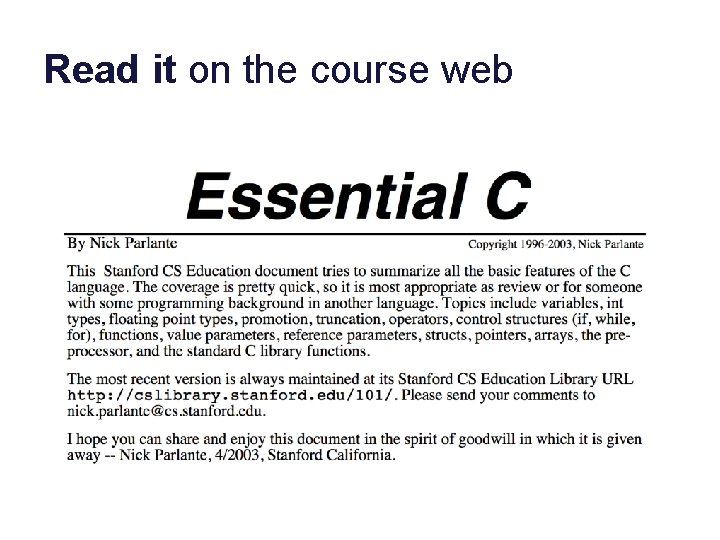 Read it on the course web 