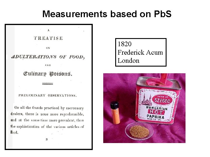 Measurements based on Pb. S 1820 Frederick Acum London 