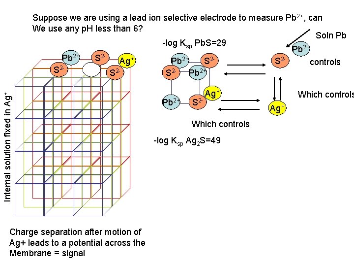 Internal solution fixed in Ag+ Suppose we are using a lead ion selective electrode