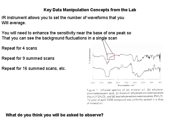 Key Data Manipulation Concepts from the Lab IR instrument allows you to set the