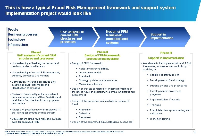 This is how a typical Fraud Risk Management framework and support system implementation project