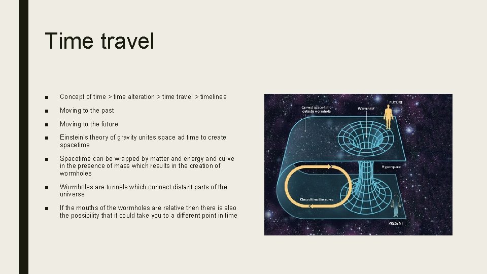 Time travel ■ Concept of time > time alteration > time travel > timelines