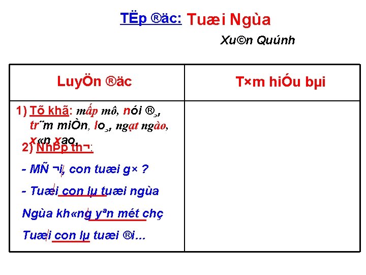 TËp ®äc: Tuæi Ngùa Xu©n Quúnh LuyÖn ®äc 1) Tõ khã: mấp mô, nói