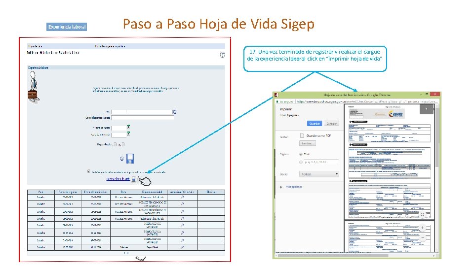 Paso a Paso Hoja de Vida Sigep 17. Una vez terminado de registrar y