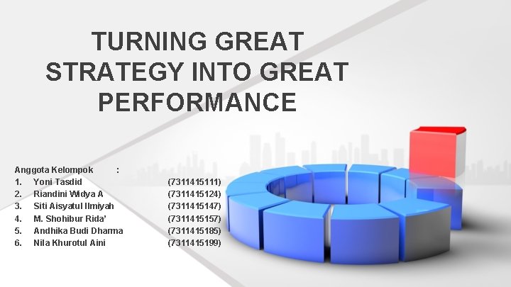 TURNING GREAT STRATEGY INTO GREAT PERFORMANCE Anggota Kelompok : 1. Yoni Tasdid 2. Riandini