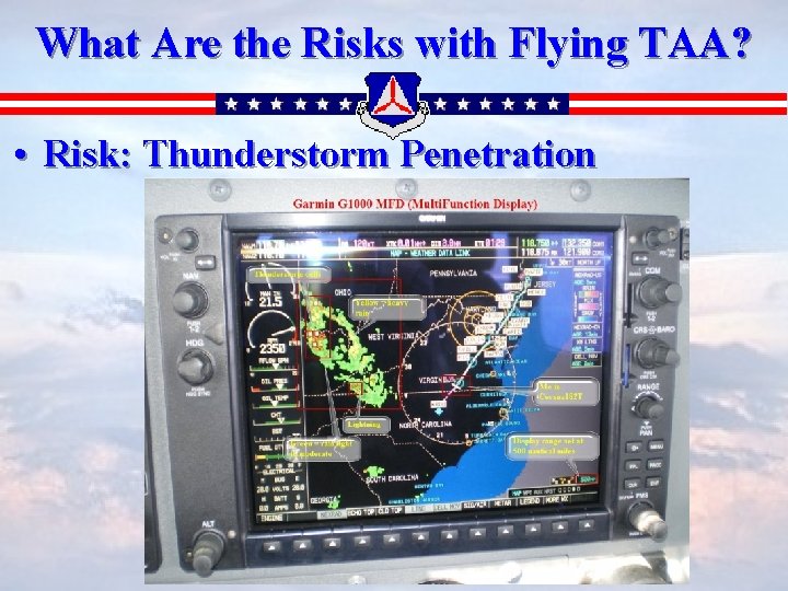 What Are the Risks with Flying TAA? • Risk: Thunderstorm Penetration 