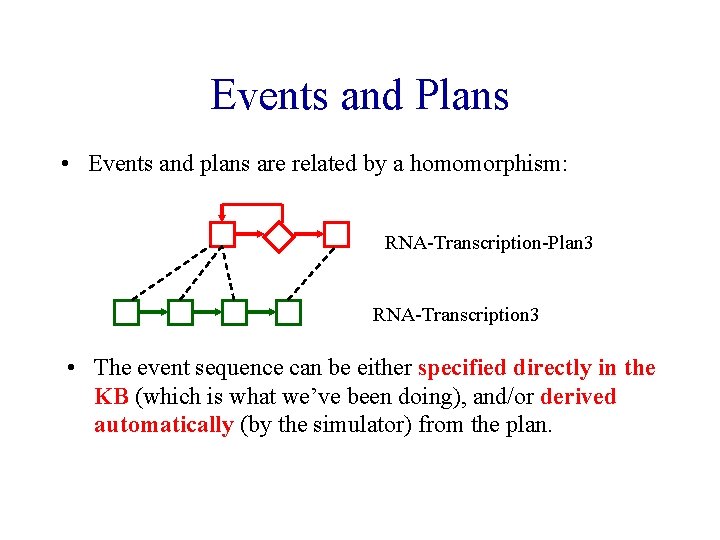 Events and Plans • Events and plans are related by a homomorphism: RNA-Transcription-Plan 3