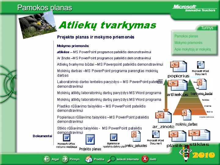 Atliekų tvarkymas Projekto planas ir mokymo priemonės Mokymo priemonės: atliekos – MS Power. Point