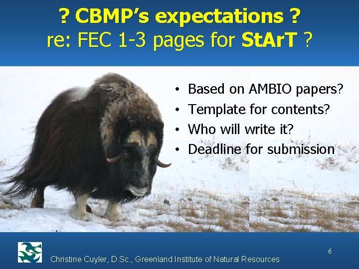 ? CBMP’s expectations ? re: FEC 1 -3 pages for St. Ar. T ?