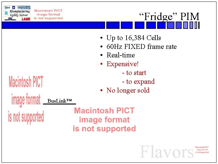 “Fridge” PIM • • Up to 16, 384 Cells 60 Hz FIXED frame rate