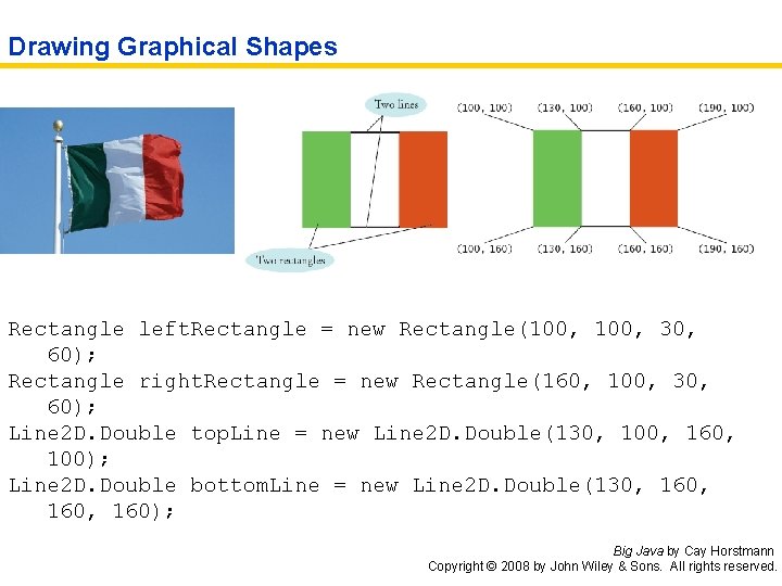 Drawing Graphical Shapes Rectangle left. Rectangle = new Rectangle(100, 30, 60); Rectangle right. Rectangle