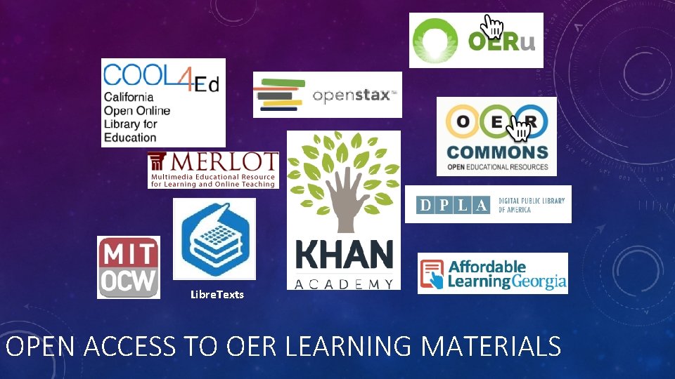 Libre. Texts OPEN ACCESS TO OER LEARNING MATERIALS 