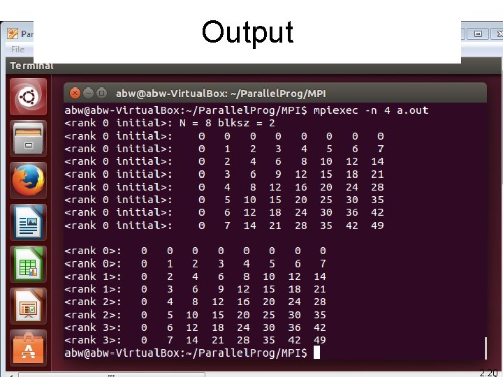 Output 2. 20 Output 2. 20