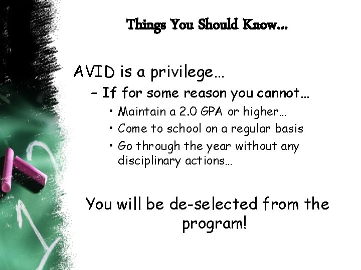 Things You Should Know… AVID is a privilege… – If for some reason you Things You Should Know… AVID is a privilege… – If for some reason you