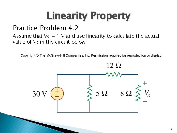 Linearity Property Practice Problem 4. 2 Assume that V 0 = 1 V and