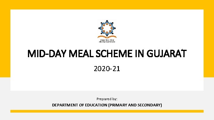 MID-DAY MEAL SCHEME IN GUJARAT 2020 -21 Prepared by: DEPARTMENT OF EDUCATION (PRIMARY AND