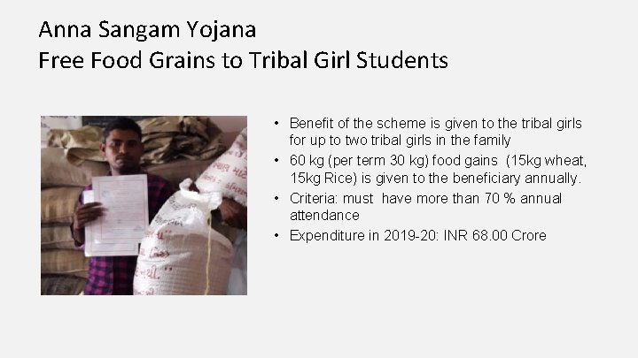 Anna Sangam Yojana Free Food Grains to Tribal Girl Students • Benefit of the