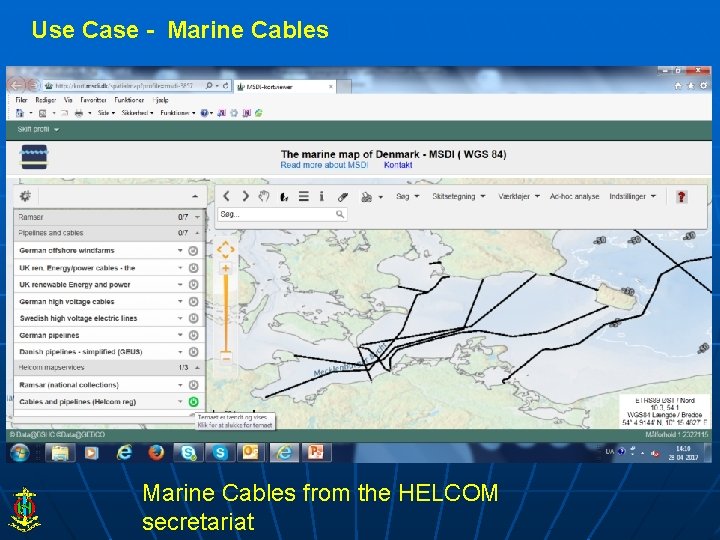 Use Case - Marine Cables from the HELCOM secretariat 