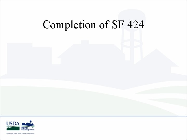 Completion of SF 424 