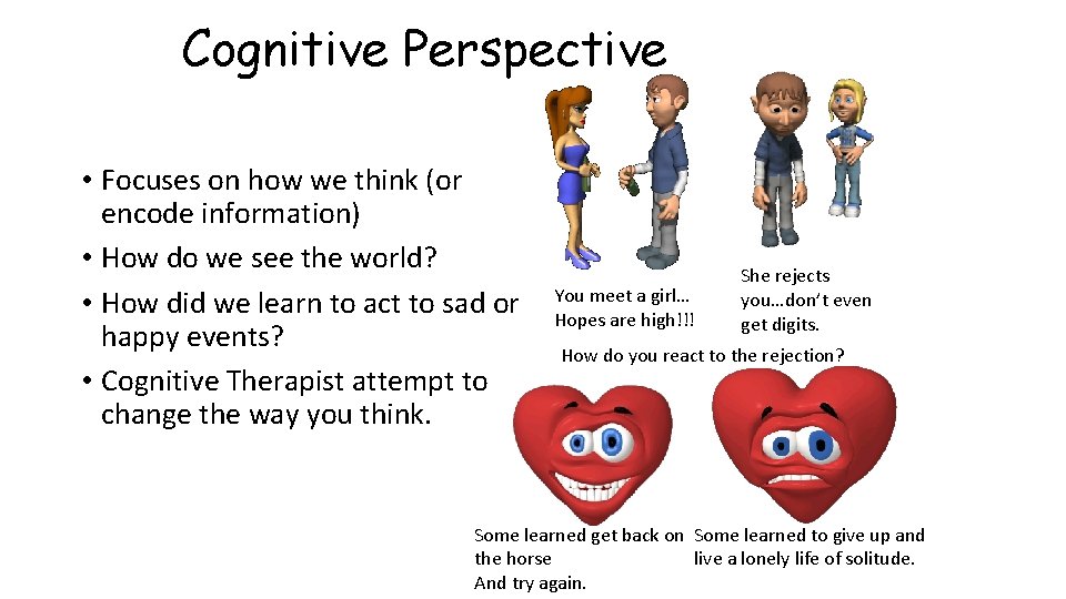Cognitive Perspective • Focuses on how we think (or encode information) • How do