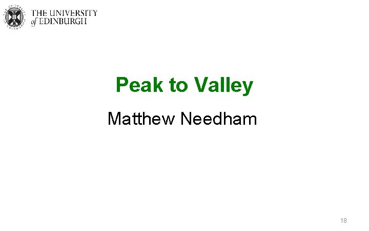 Peak to Valley Matthew Needham 18 