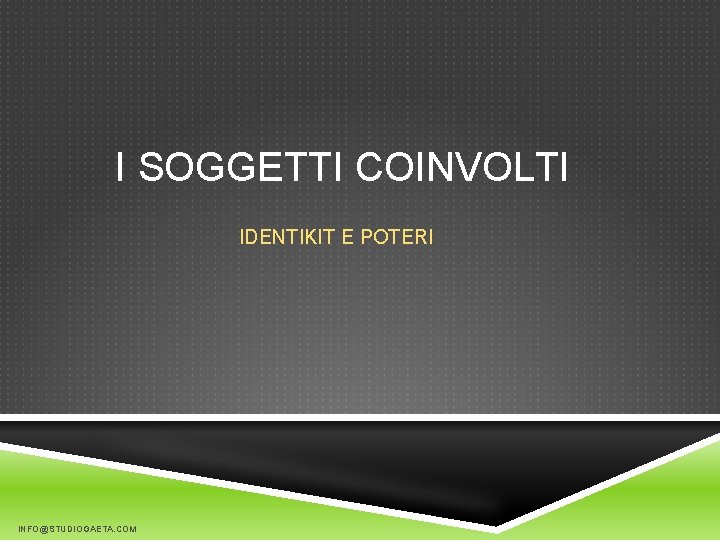 I SOGGETTI COINVOLTI IDENTIKIT E POTERI INFO@STUDIOGAETA. COM 