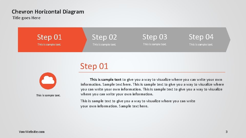 Chevron Horizontal Diagram Title goes Here Step 01 Step 02 Step 03 Step 04