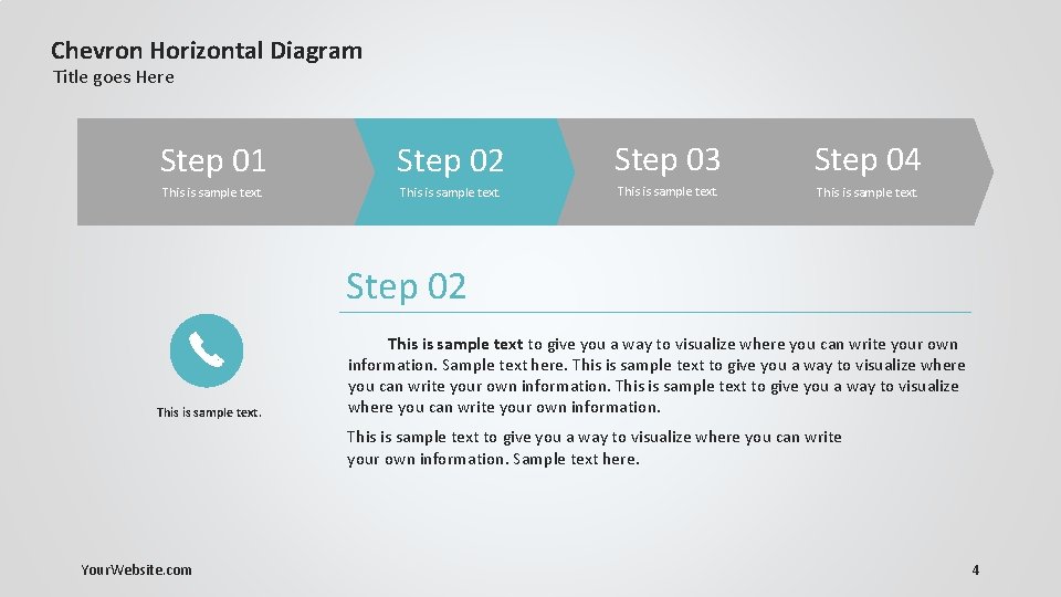 Chevron Horizontal Diagram Title goes Here Step 01 Step 02 Step 03 Step 04