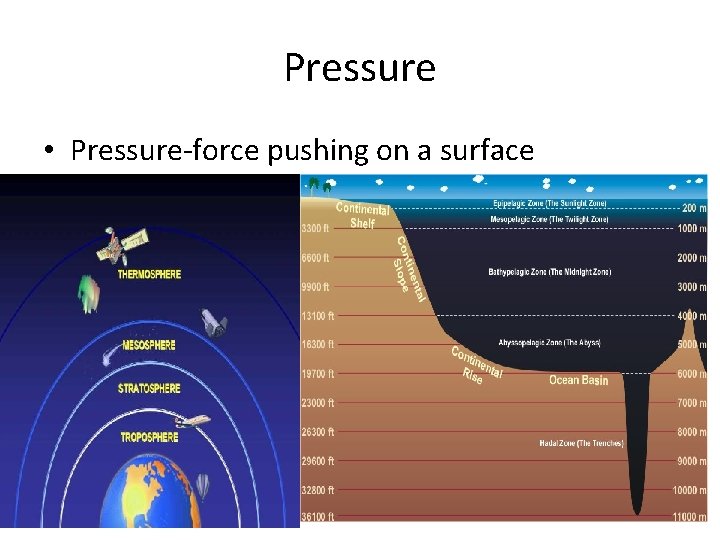 Pressure • Pressure-force pushing on a surface 