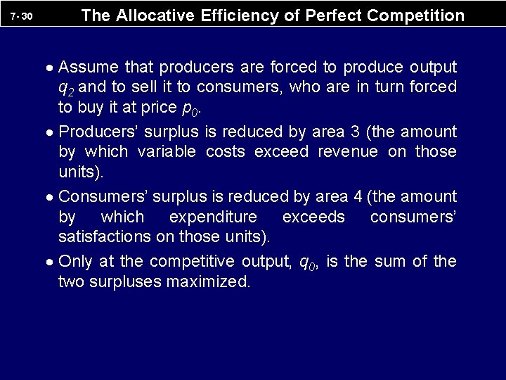 7 - 30 The Allocative Efficiency of Perfect Competition · Assume that producers are