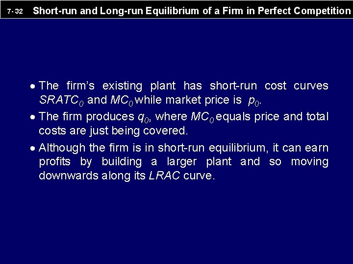 7 - 32 Short-run and Long-run Equilibrium of a Firm in Perfect Competition ·